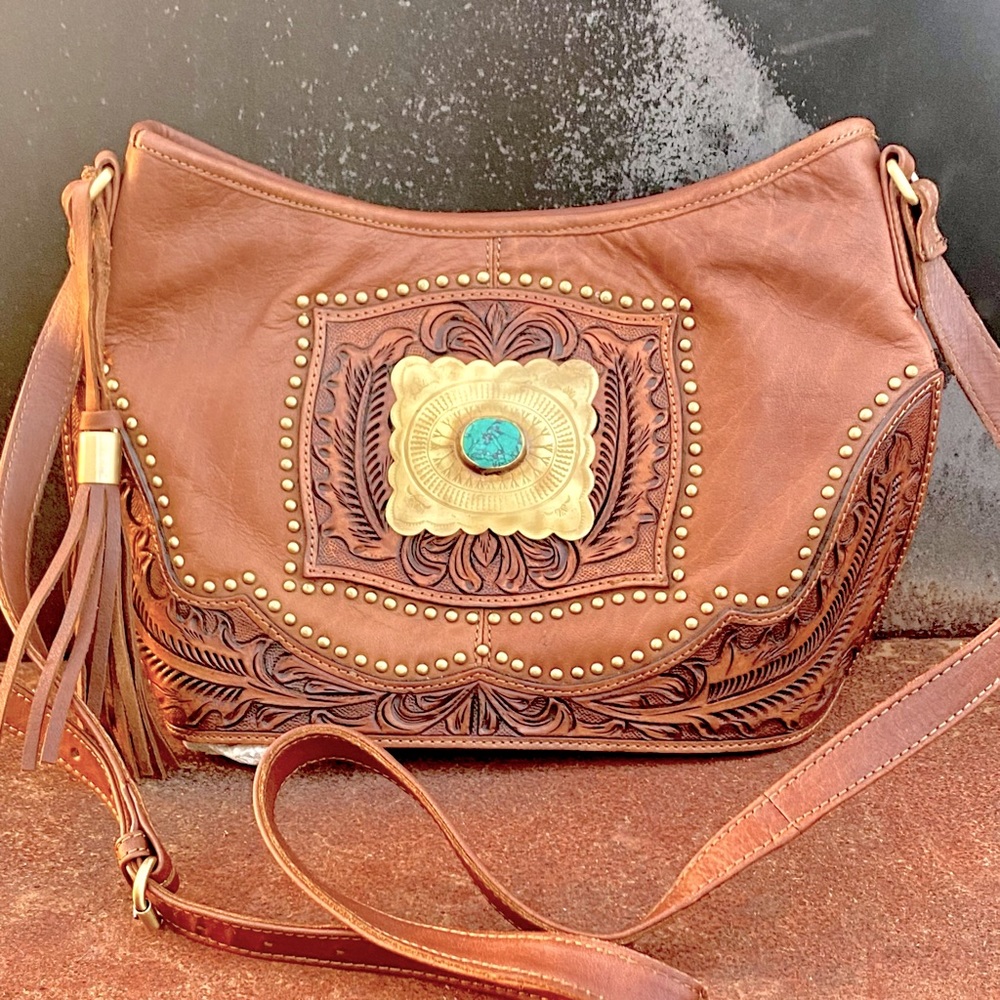 Leather Concho Conceal Carry Purse